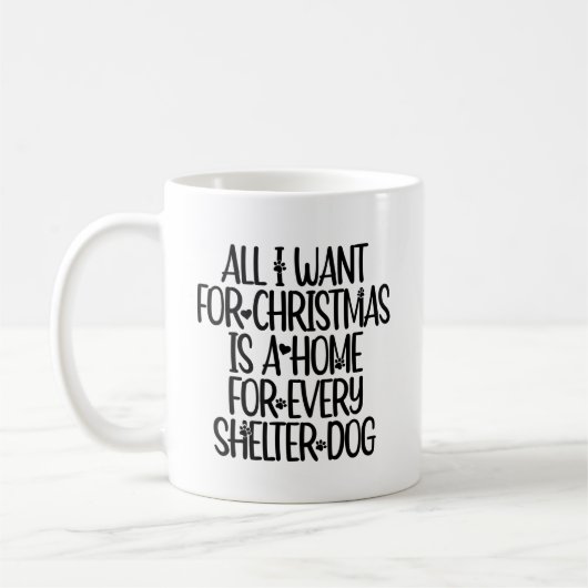 保護犬のクリスマスマグ コーヒーマグカップ (左)