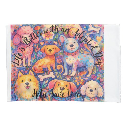 保護犬のテーマの枕カバー - 20" X 30" 枕カバー (正面)