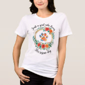 保護犬を愛する女の子 ウォーターカラー Pa トライブレンドＴシャツ (正面)
