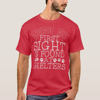保護犬猫シェルターを可愛く採用 Tシャツ