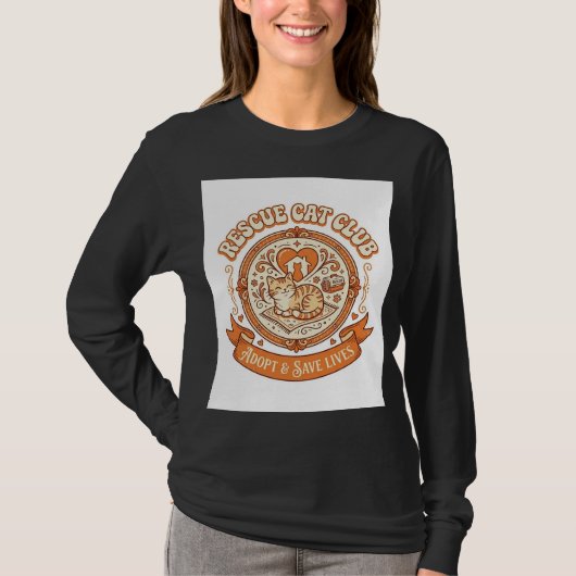 保護猫クラブ 保護猫 里親募集 ヴィンテージ ベクター Tシャツ (正面)