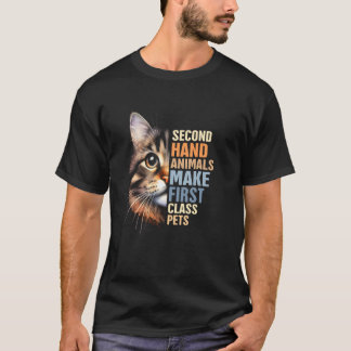 保護猫ママ 二番目+手元+動物は最高級ペットに Tシャツ