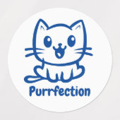 保護猫、とてもかわいいアニメ ラベル (デザイン1)