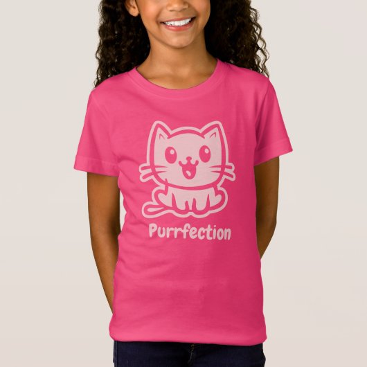 保護猫、とてもかわいいアニメ Tシャツ (正面)