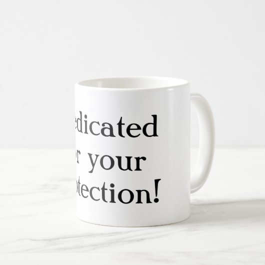 保護用の薬が用意されています。 コーヒーマグカップ (正面右)