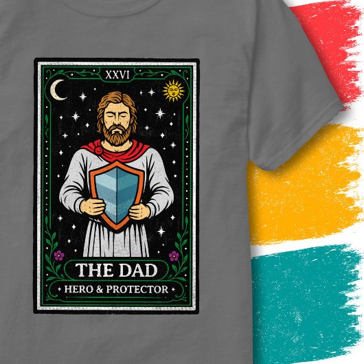保護的なパパ タロットカード 天体アート ヴィンテージ Tシャツ