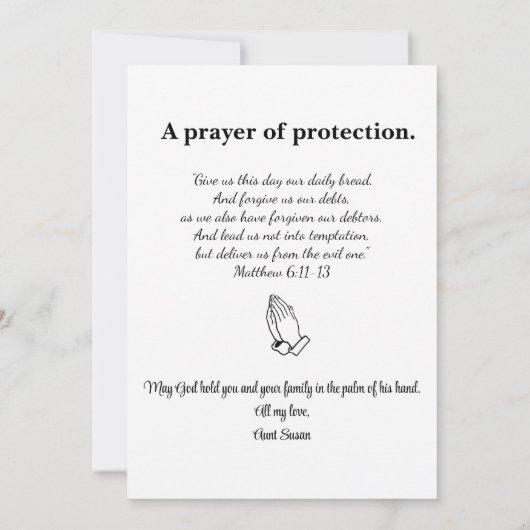 保護祈りの言葉イエスキリストカスタム文字 シーズンカード (裏面)