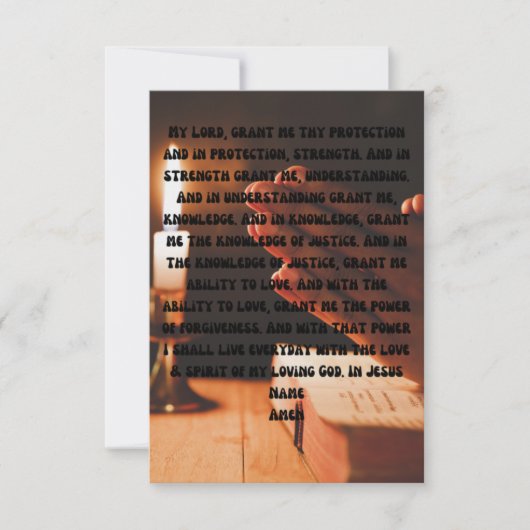 保護祈りの言葉フラットグリーティングカードの許可 カード (正面)