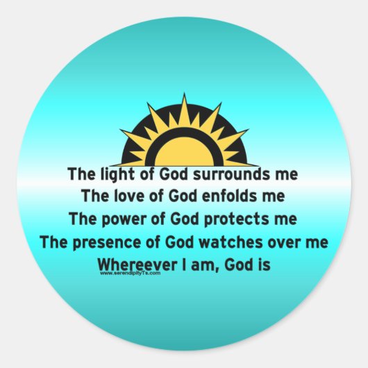 保護祈りの言葉 ラウンドシール (正面)