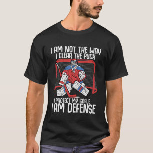 保護私は防衛おもしろいアイスホッケー遊 Tシャツ