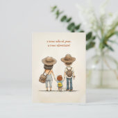 保護者と小学生 ポストカード (スタンド正面)