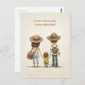 保護者と小学生 ポストカード (正面/裏面)