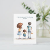 保護者と小学生 ポストカード (スタンド正面)