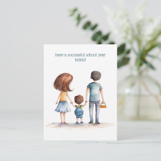 保護者と小学生 ポストカード (スタンド正面)