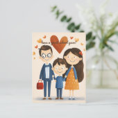 保護者と小学生 ポストカード (スタンド正面)