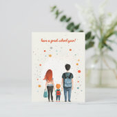 保護者と小学生 ポストカード (スタンド正面)