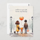 保護者と小学生 ポストカード (正面/裏面)