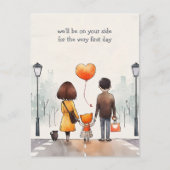 保護者と小学生 ポストカード (正面)