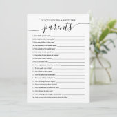 保護者に関する20問Baby Shower Game Card 招待状 (スタンド正面)