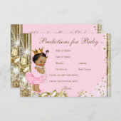 保護者のための女の子の予測とアドバイス赤ちゃんシャワー アドバイスカード (正面/裏面)