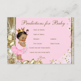 保護者のための女の子の予測とアドバイス赤ちゃんシャワー アドバイスカード