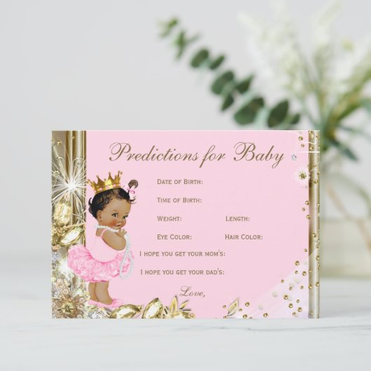 保護者のための女の子の予測とアドバイス赤ちゃんシャワー アドバイスカード (スタンド正面)