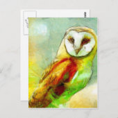 保護者のフクロウ ポストカード (正面/裏面)