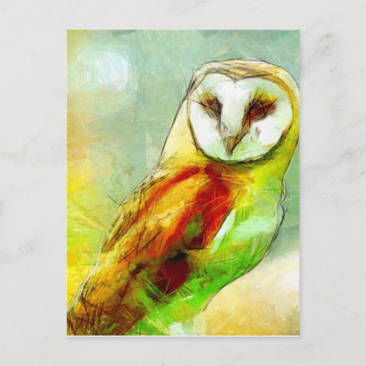 保護者のフクロウ ポストカード (正面)
