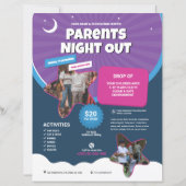 保護者の夜間外出フライヤーテンプレート (正面)