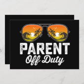 保護者の当番じゃないサングラス 最後の登校日 招待状 (正面/裏面)