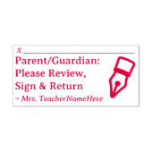 "保護者の方:レビュー、サイン、リターンをお願い" セルフインキングスタンプ (デザイン)