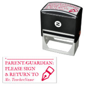 "保護者の方：署名して戻る" セルフインキングスタンプ (インサイチュ)