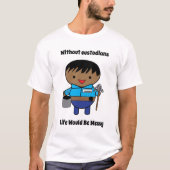保護者の清掃員が黒に個人用に設定おもしろいする Tシャツ (正面)