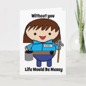 保護者の清掃員の女性の個人設定カード カード (正面)