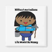 保護者の管理人の女性の黒いかわいいのパーソナライズ マグネット (正面)