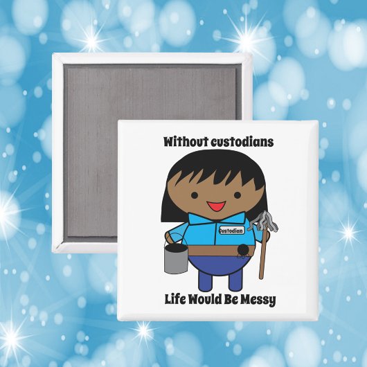 保護者の管理人の女性の黒いかわいいのパーソナライズ マグネット