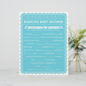 保護者へのメッセージ青いパペルピカドベイビーシャワー (スタンド正面)