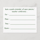 保護者・教師面談のお知らせハガキ ポストカード (裏面)