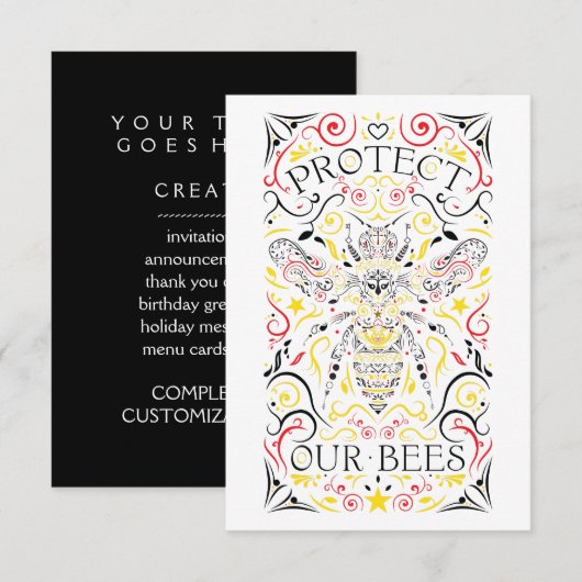 保護蜂 招待状 (正面/裏面)