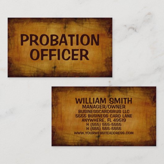 保護観察官アンティーク名刺 名刺 (正面/裏面)