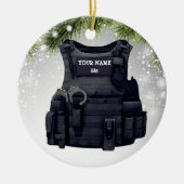 保護警察防弾ベスト警察官 セラミックオーナメント (正面)