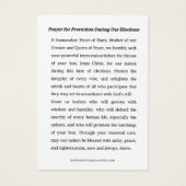 保護選挙のための母マリア祈りの言葉 (裏面)