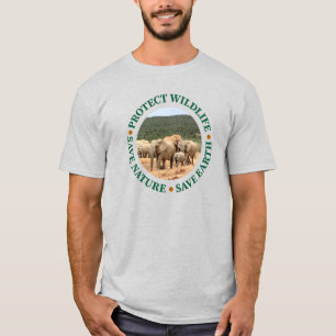 保護野生生物救の自然救、地球Tシャツ Tシャツ