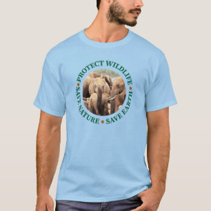 保護野生生物救の自然救、地球Tシャツ Tシャツ