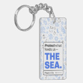 保護食べ物を与え海 | 海汚染 キーホルダー (正面左)