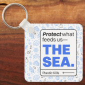 保護食べ物を与え海 | 海汚染 キーホルダー (正面)