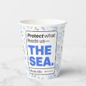 保護食べ物を与え海 | 海汚染 紙コップ (正面)