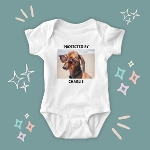 保護Dachshund Pet写真パーソナライズされた ベビーボディスーツ