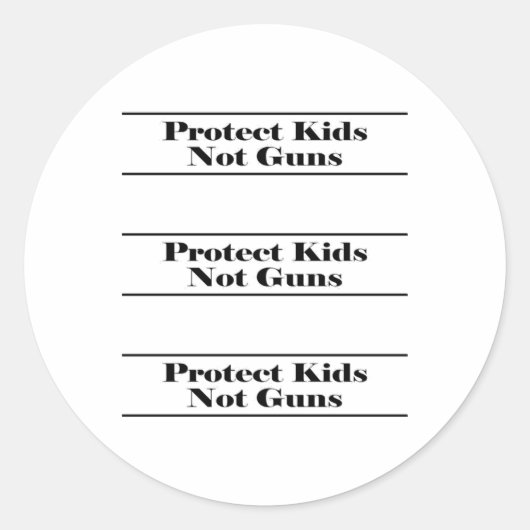 保護Kids Not Gunsステッカー1 ラウンドシール (正面)