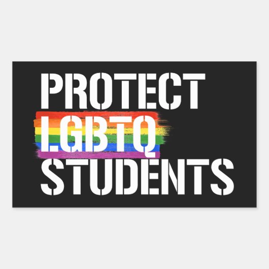保護LGBTQの学生 長方形シール (正面)